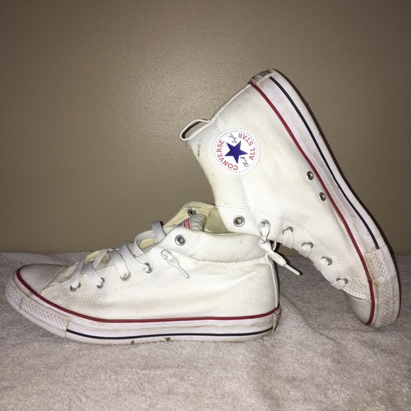 converse mid cut white